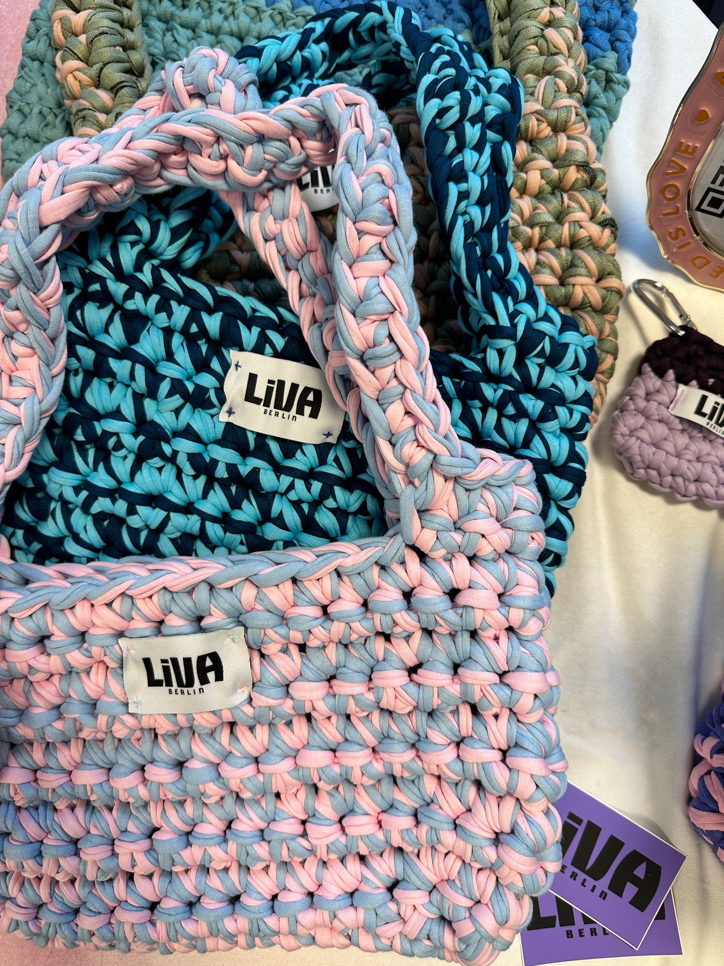 midi bag | baby blau & rosa