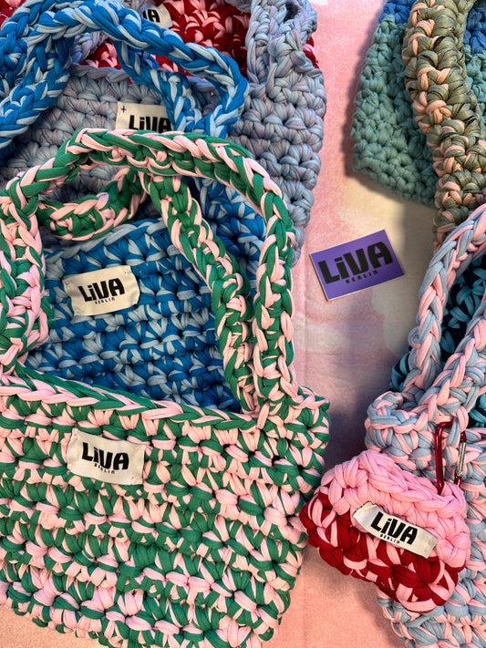 midi bag | rosa & grün