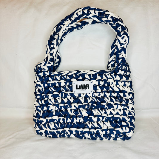 midi bag | dunkelblau & offwhite