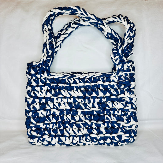 midi bag | dunkelblau & offwhite